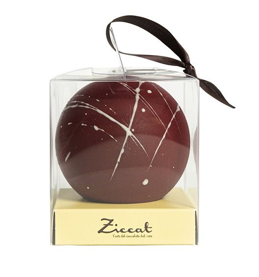 Rote Weihnachtskugel Zartbitterschokolade